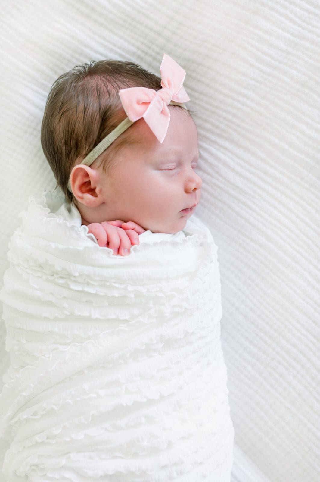 Close up of newborn baby in Katy Texas during newborn session 
