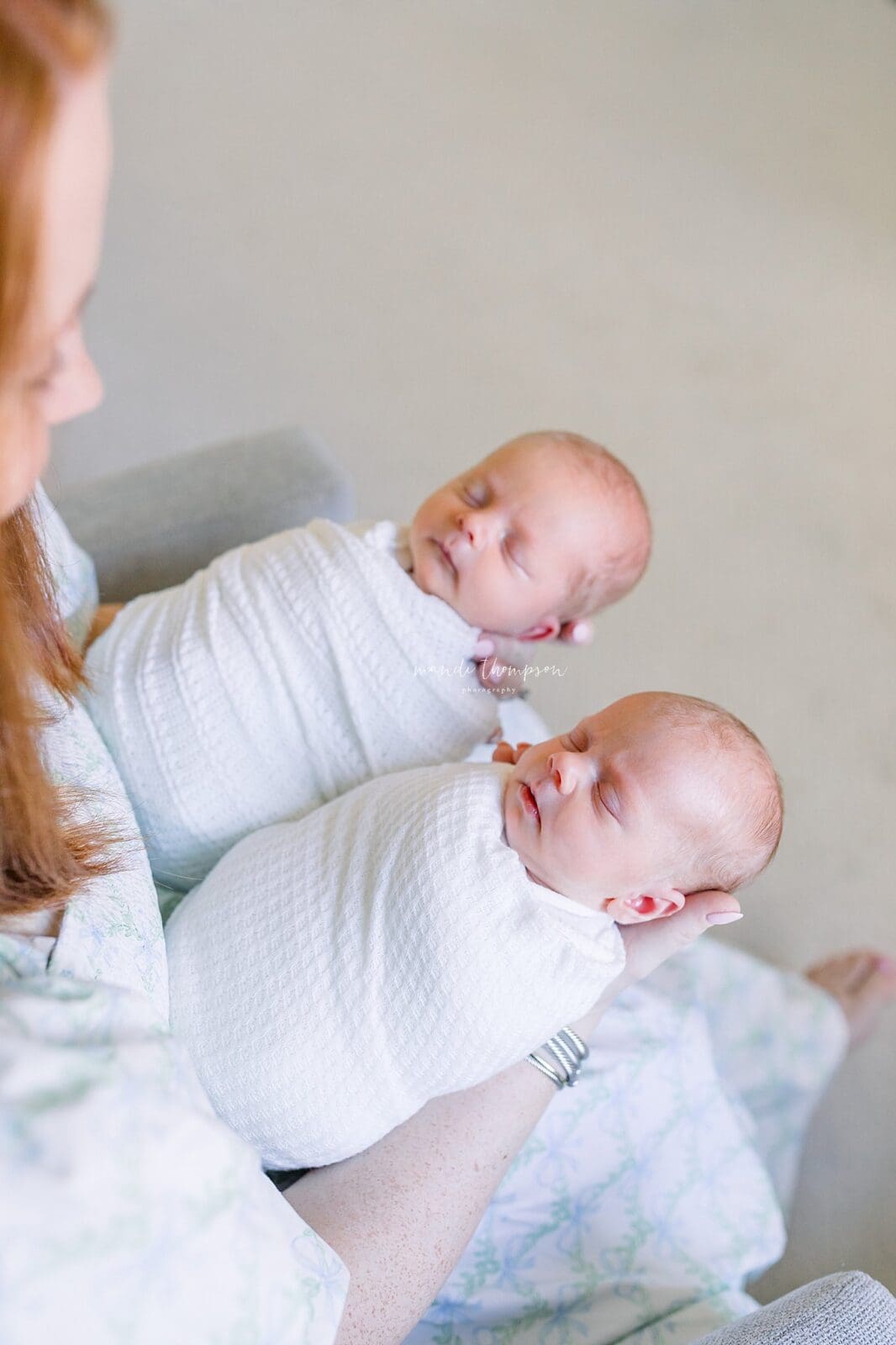 twin babies in-home newborn session in katy, texas